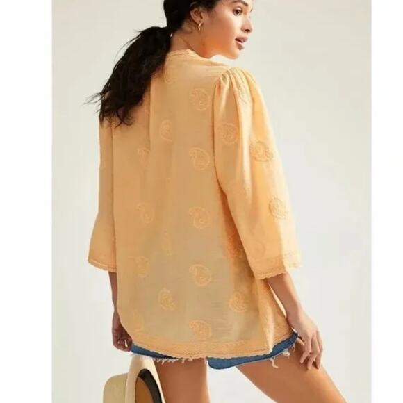 Anthropologie forever that girl Easton Embroidered Tunic Blouse Sz 8 - Picture 2 of 8